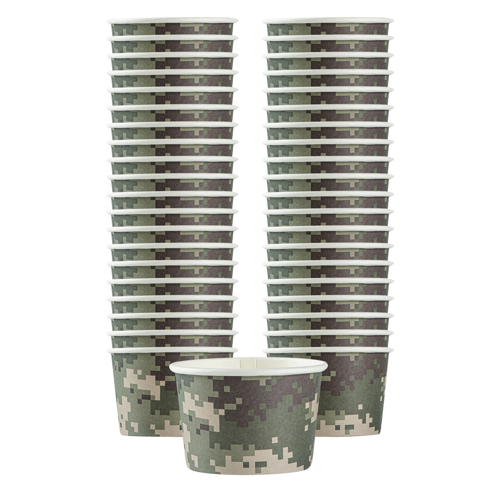 Coppetta 4 oz Round Camouflage Paper To Go Cup - 3" x 3" x 2 1/2" - 50 count box