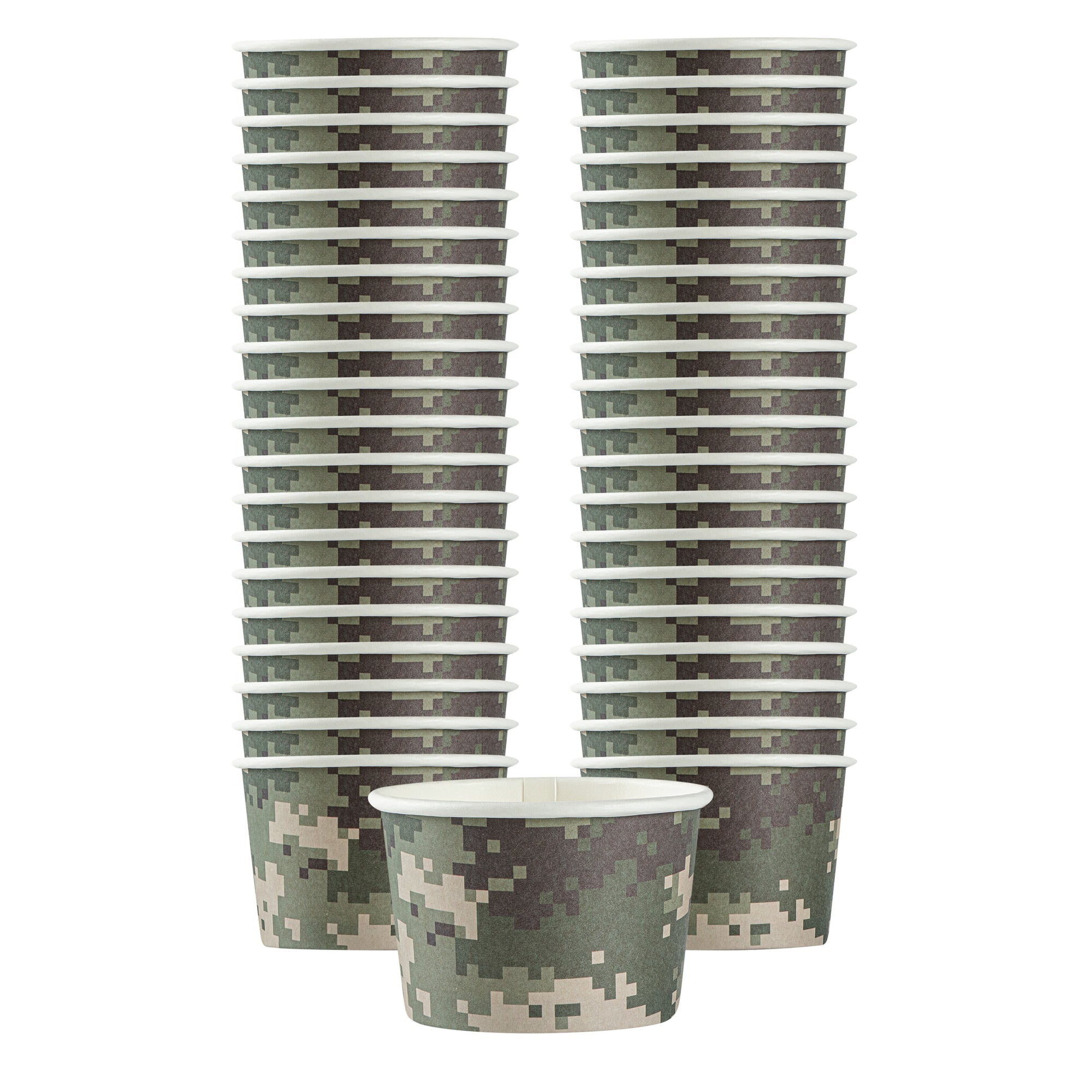 Coppetta 4 oz Round Camouflage Paper To Go Cup - 3" x 3" x 2 1/2" - 50 count box