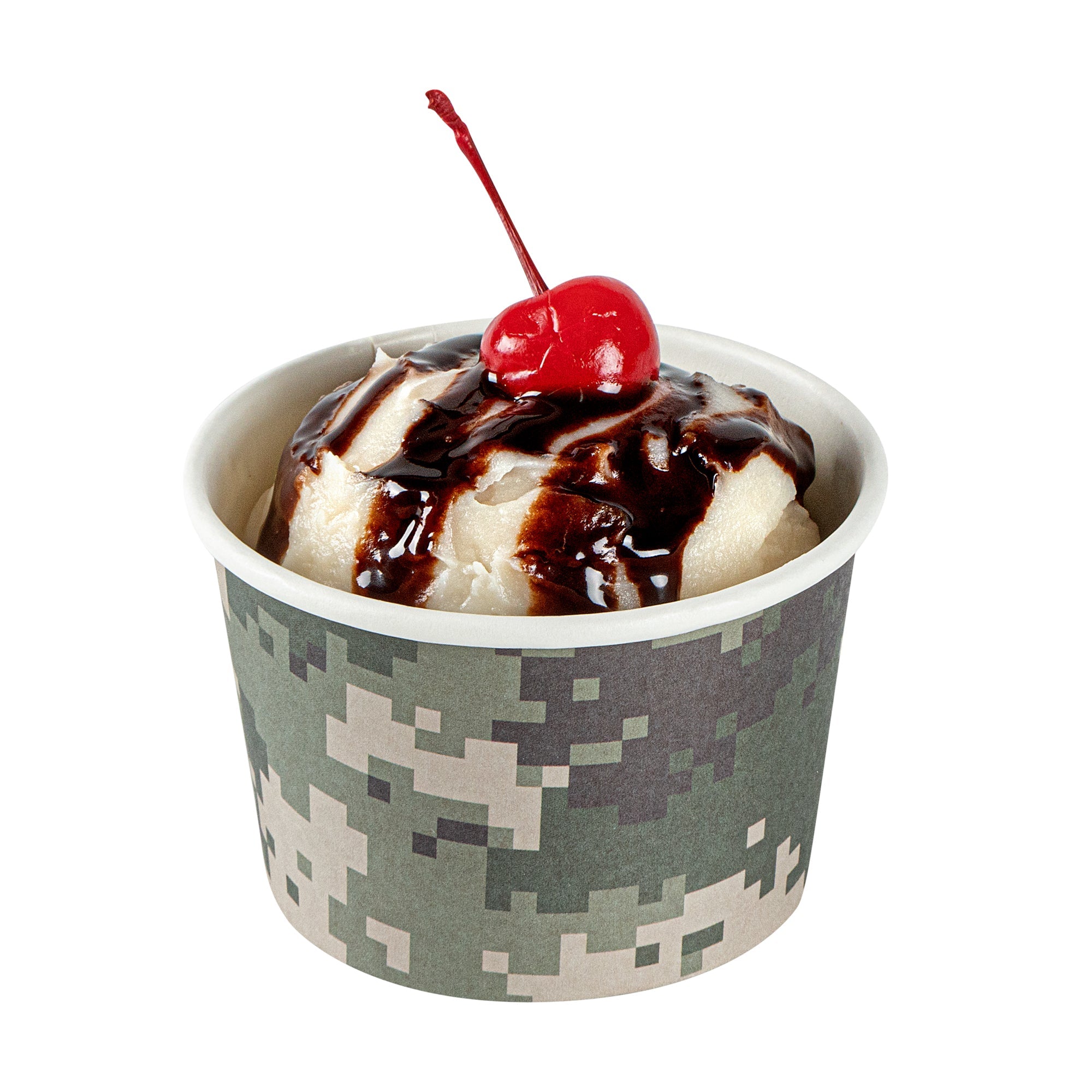 Coppetta 4 oz Round Camouflage Paper To Go Cup - 3" x 3" x 2 1/2" - 50 count box