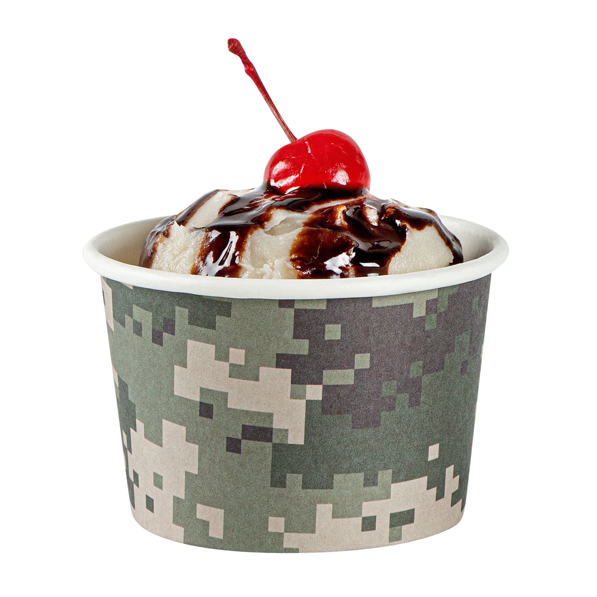 Coppetta 4 oz Round Camouflage Paper To Go Cup - 3" x 3" x 2 1/2" - 50 count box