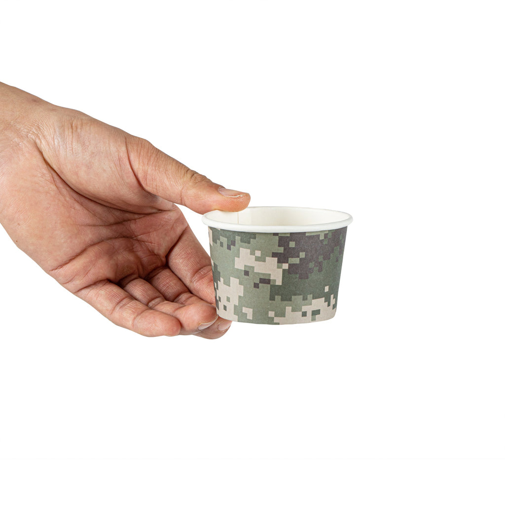 Coppetta 4 oz Round Camouflage Paper To Go Cup - 3" x 3" x 2 1/2" - 200 count box