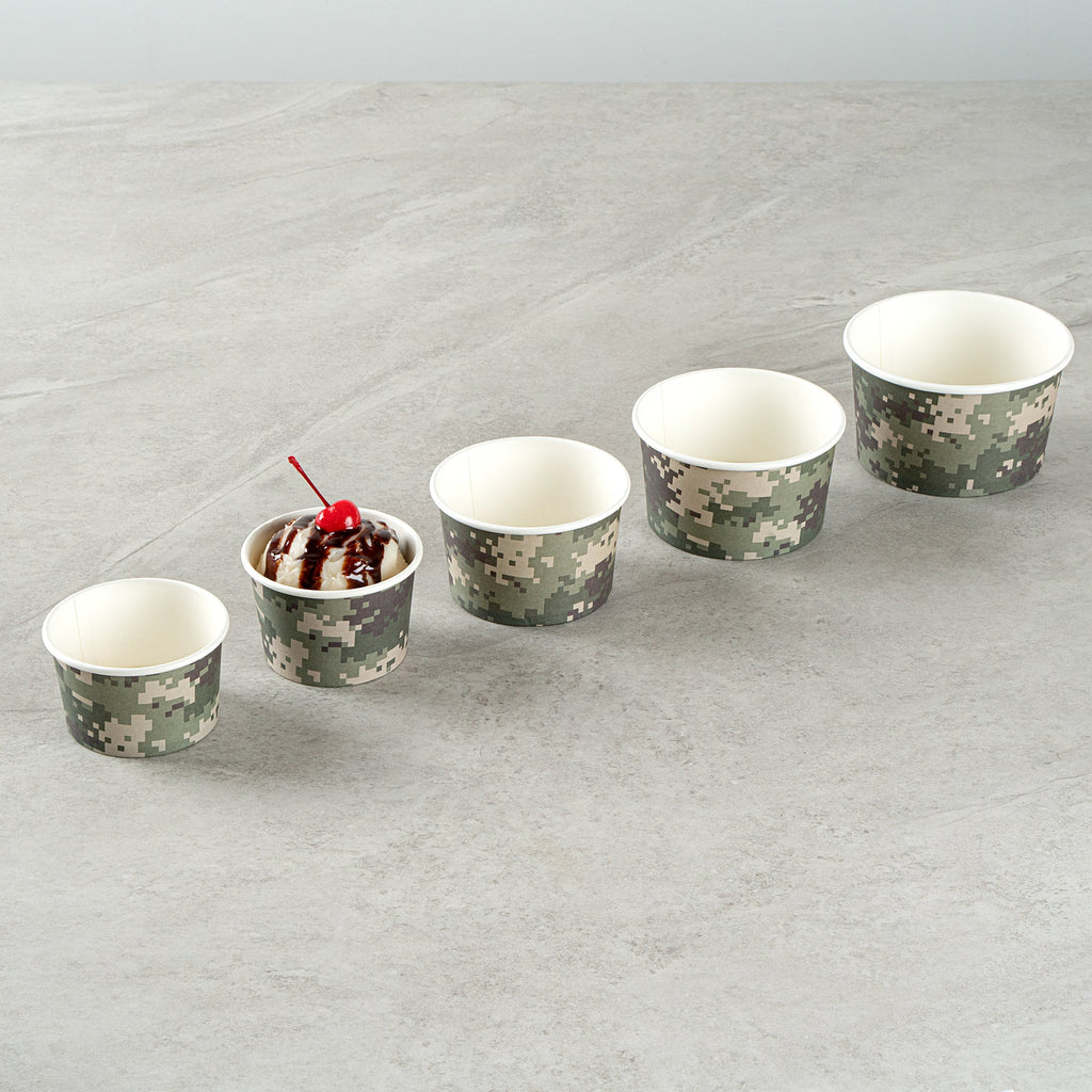Coppetta 4 oz Round Camouflage Paper To Go Cup - 3" x 3" x 2 1/2" - 200 count box