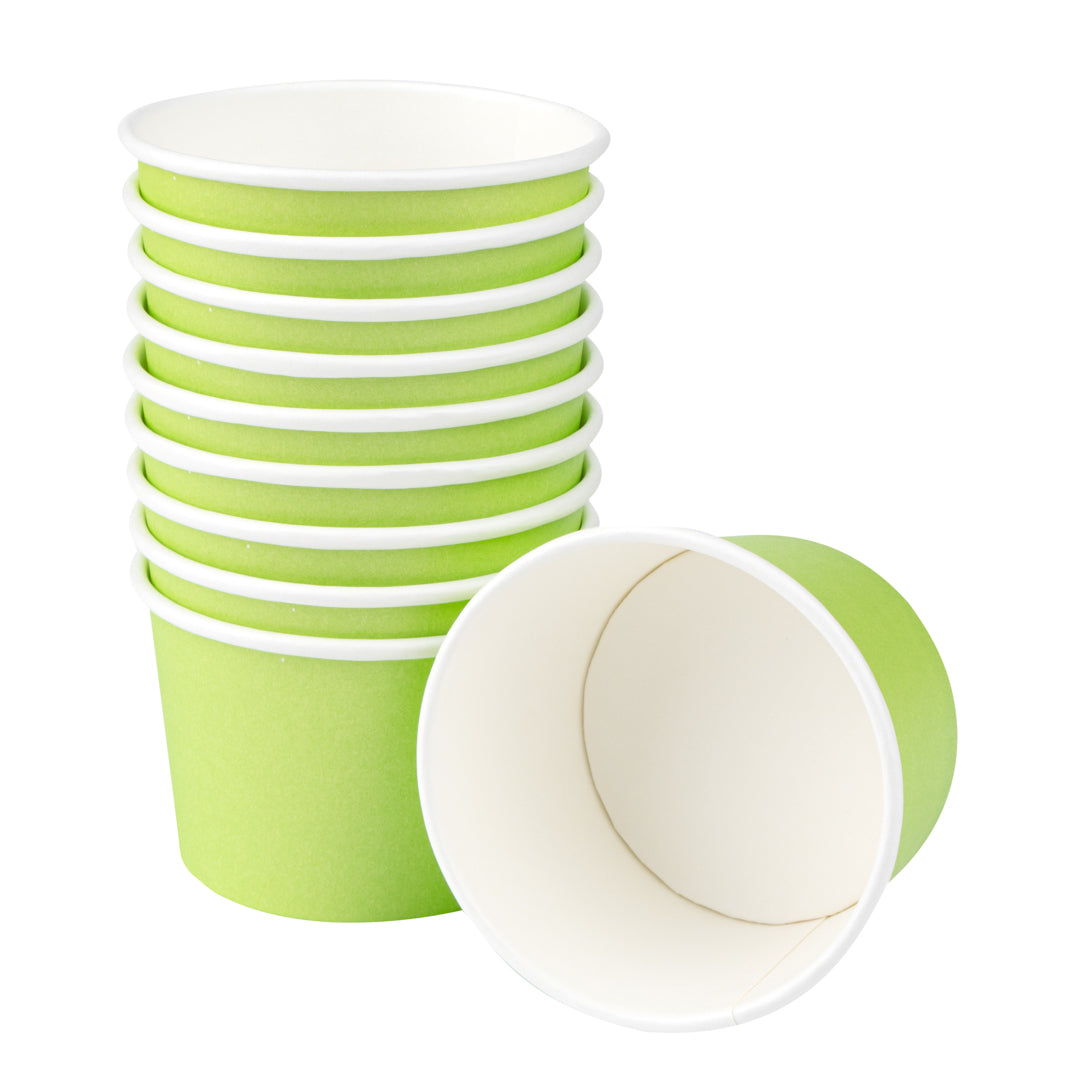 Coppetta 4 oz Round Eco Green Paper To Go Cup - 3" x 3" x 2 1/2" - 50 count box
