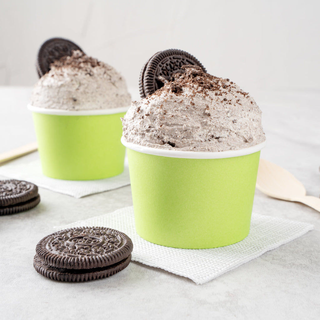 Coppetta 4 oz Round Eco Green Paper To Go Cup - 3" x 3" x 2 1/2" - 200 count box