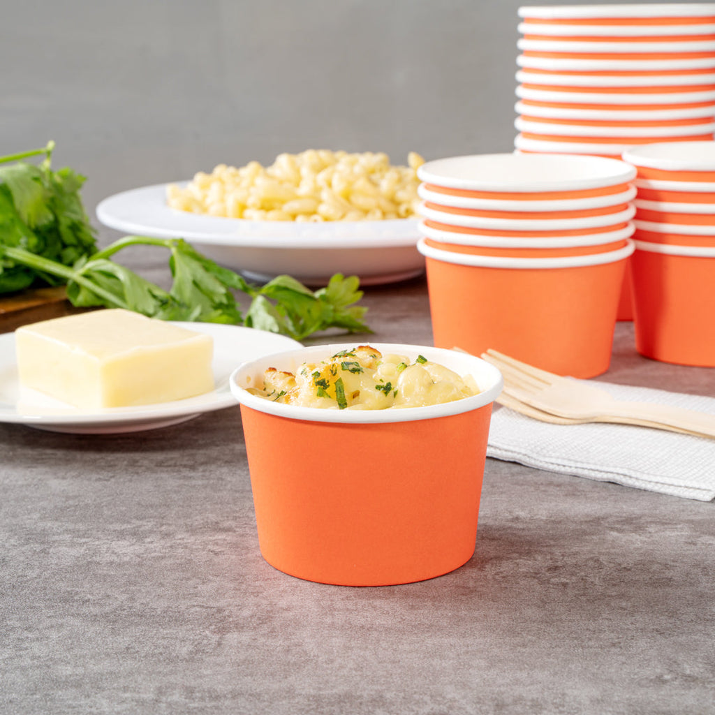 Coppetta 4 oz Round Tangerine Orange Paper To Go Cup - 3" x 3" x 2 1/2" - 200 count box