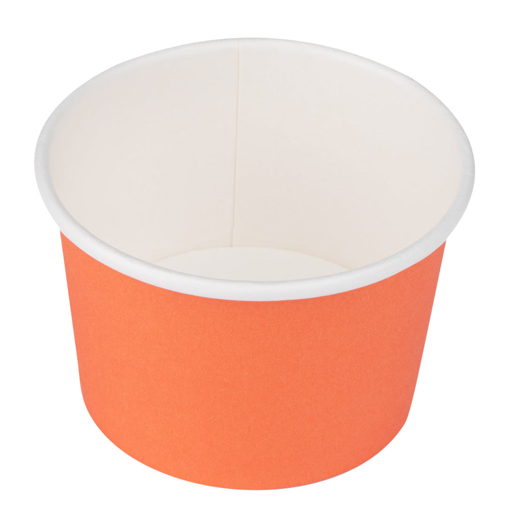 Coppetta 4 oz Round Tangerine Orange Paper To Go Cup - 3" x 3" x 2 1/2" - 50 count box