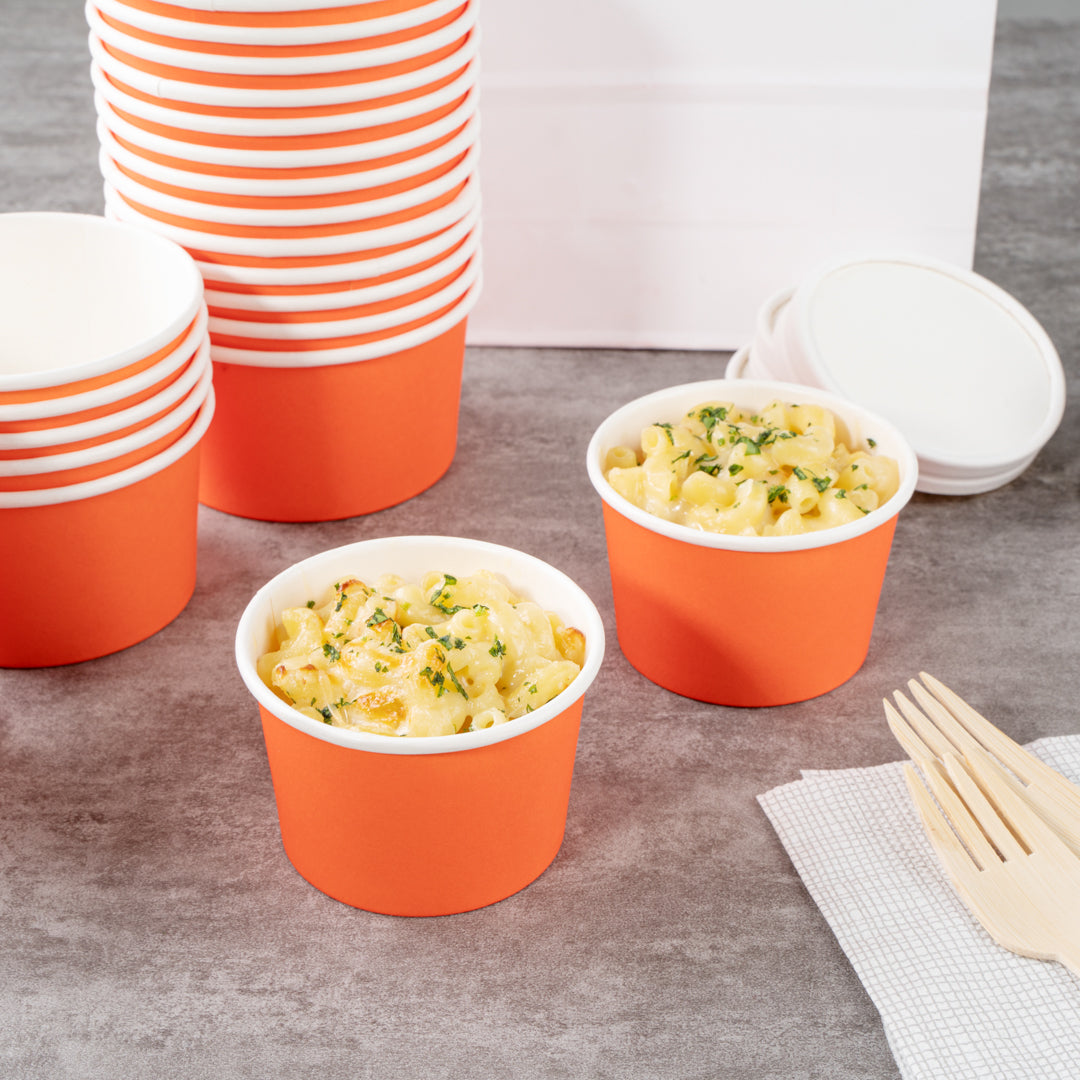 Coppetta 4 oz Round Tangerine Orange Paper To Go Cup - 3" x 3" x 2 1/2" - 200 count box