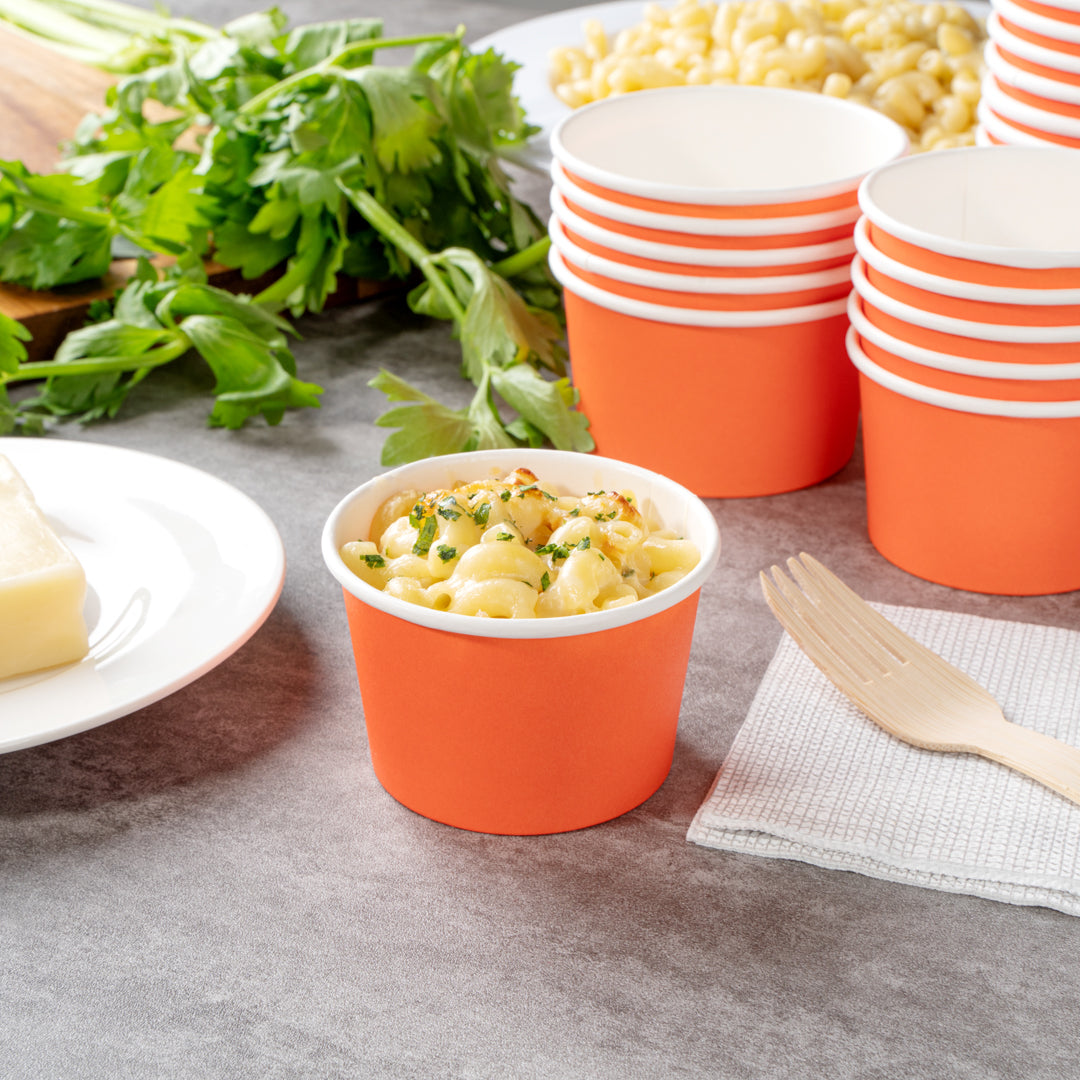 Coppetta 4 oz Round Tangerine Orange Paper To Go Cup - 3" x 3" x 2 1/2" - 200 count box
