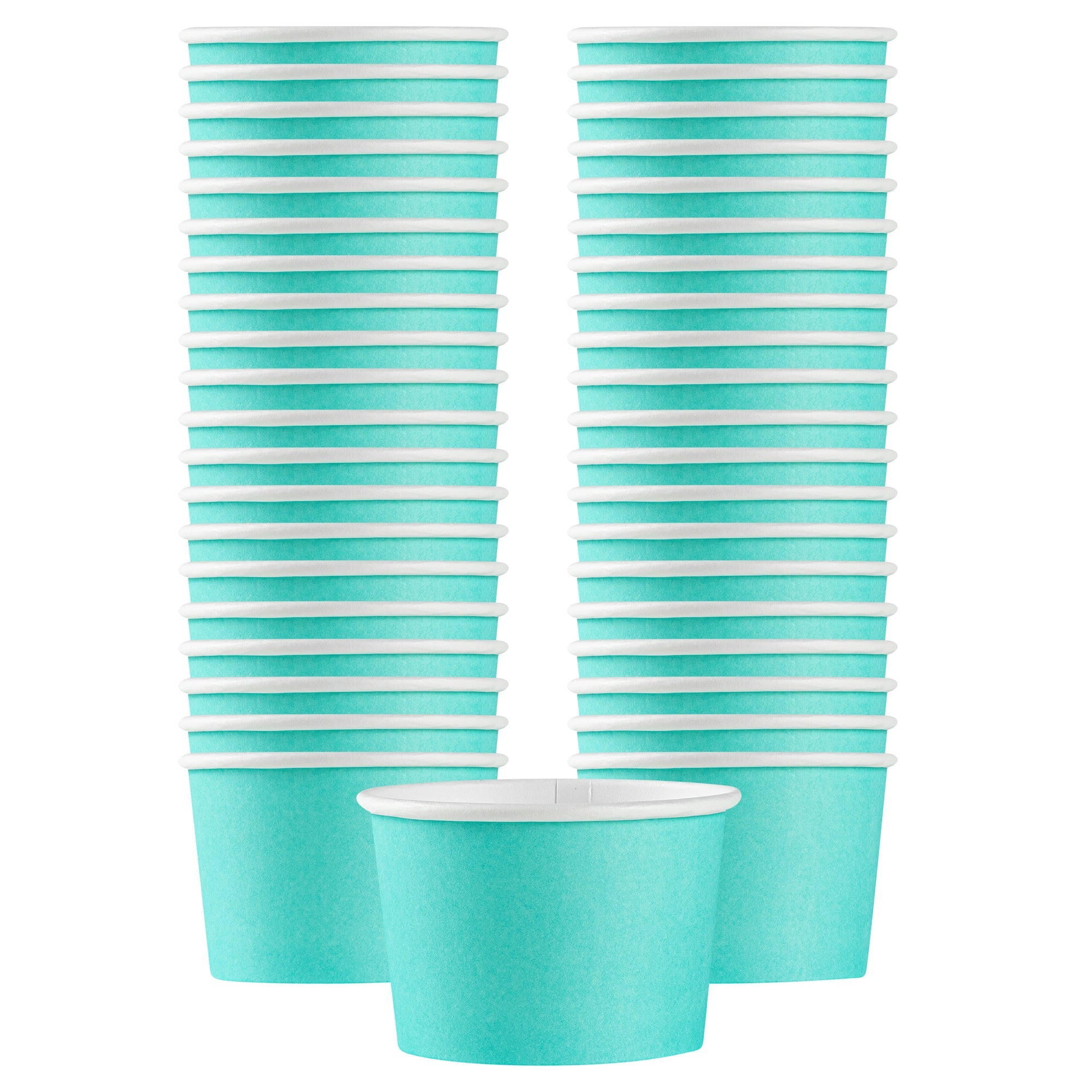 Coppetta 4 oz Round Turquoise Paper To Go Cup - 3" x 3" x 2 1/2" - 50 count box