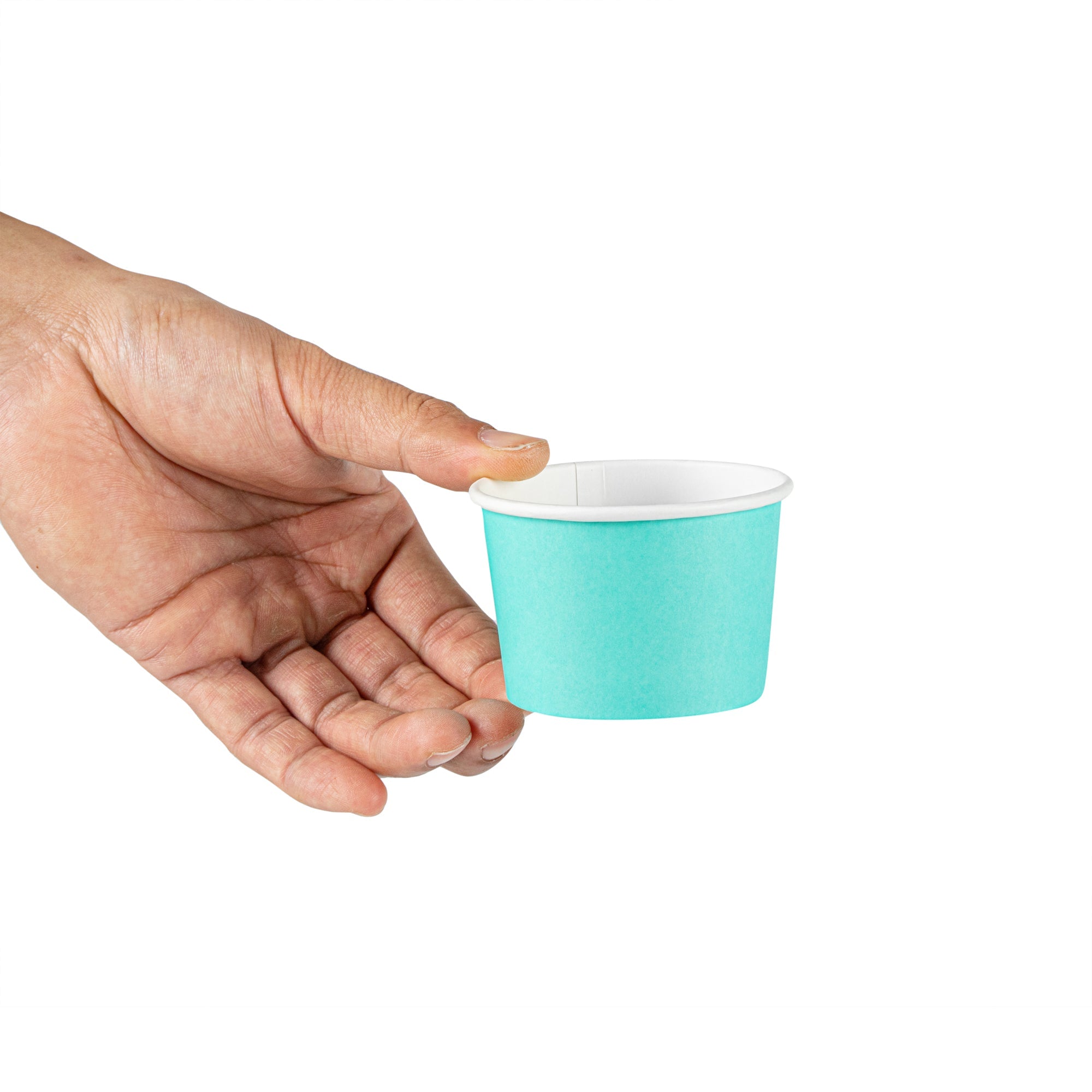 Coppetta 4 oz Round Turquoise Paper To Go Cup - 3" x 3" x 2 1/2" - 50 count box