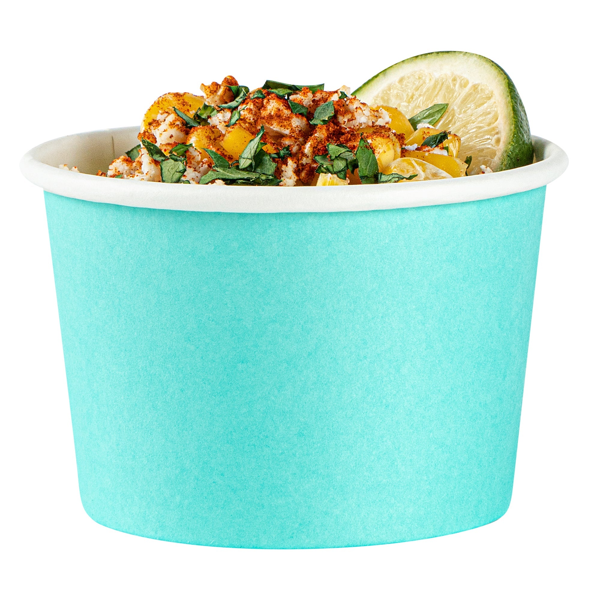 Coppetta 4 oz Round Turquoise Paper To Go Cup - 3" x 3" x 2 1/2" - 200 count box