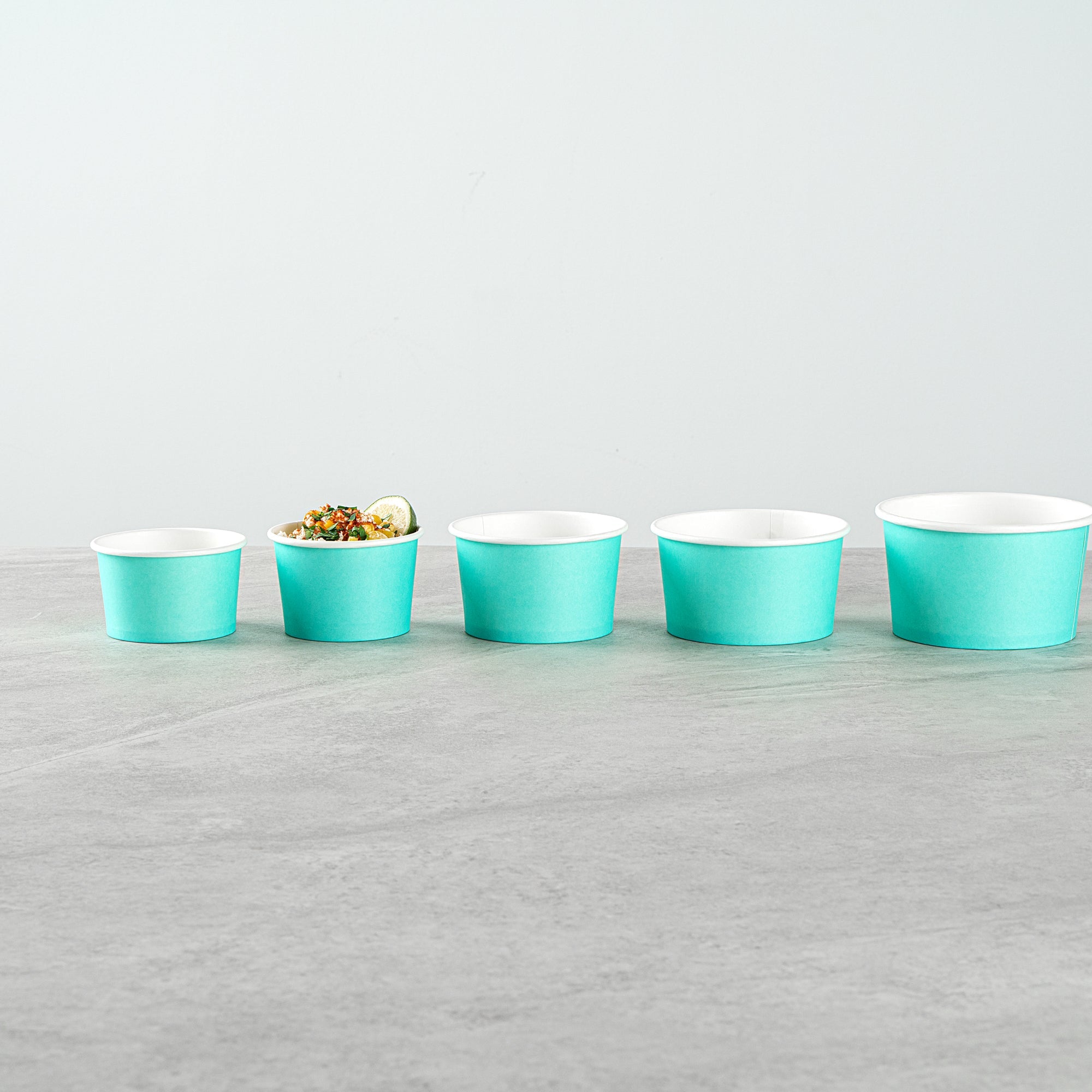 Coppetta 4 oz Round Turquoise Paper To Go Cup - 3" x 3" x 2 1/2" - 200 count box