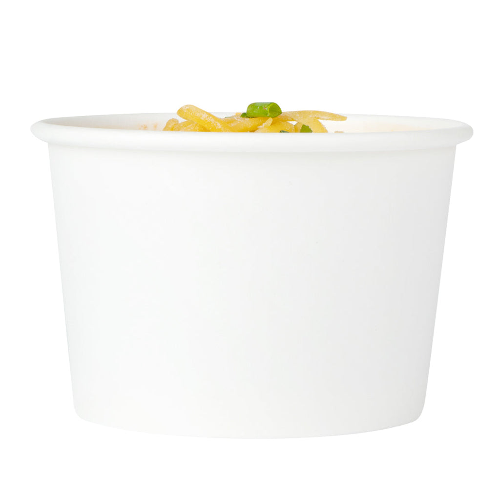 Coppetta 4 oz Round White Paper To Go Cup - 3" x 3" x 2 1/2" - 50 count box