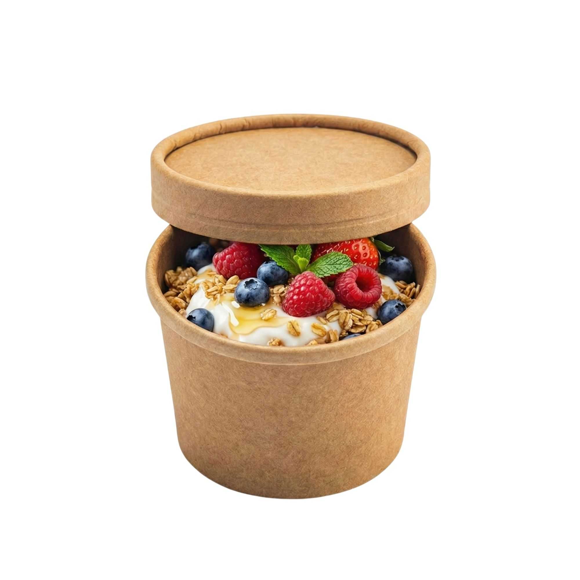 Coppetta Round Kraft Paper To Go Cup Lid - Fits 4 oz - 50 count box