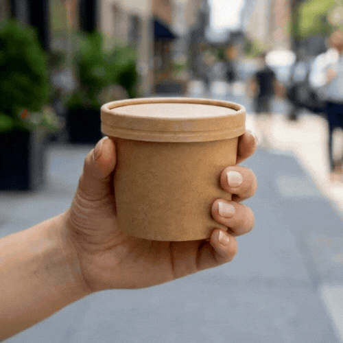 Coppetta Round Kraft Paper To Go Cup Lid - Fits 4 oz - 50 count box
