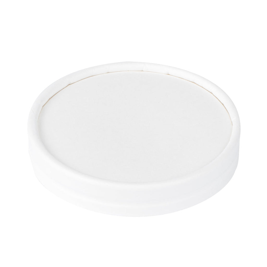 Coppetta Round White Paper To Go Cup Lid - Fits 4 oz - 50 count box