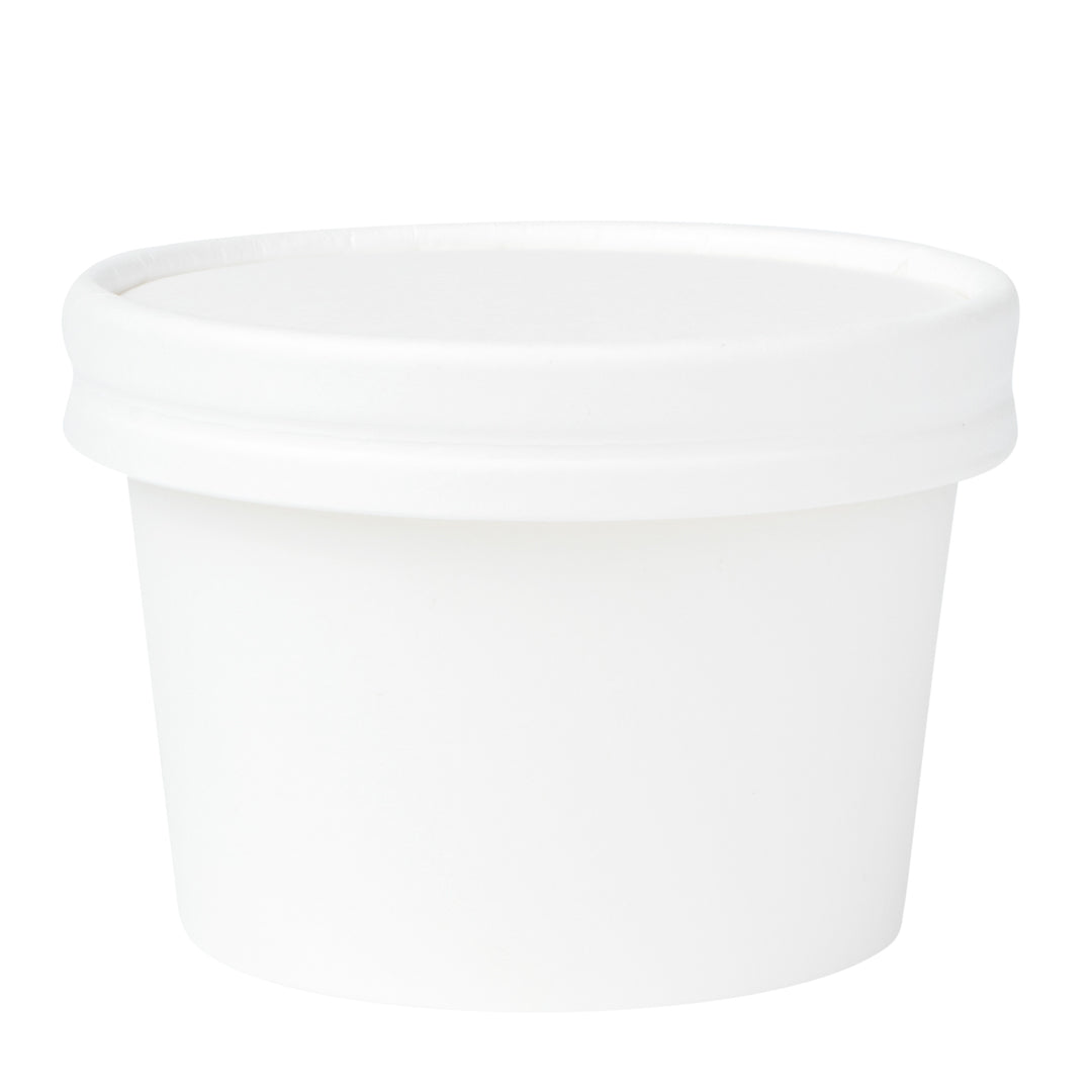 Coppetta Round White Paper To Go Cup Lid - Fits 4 oz - 50 count box