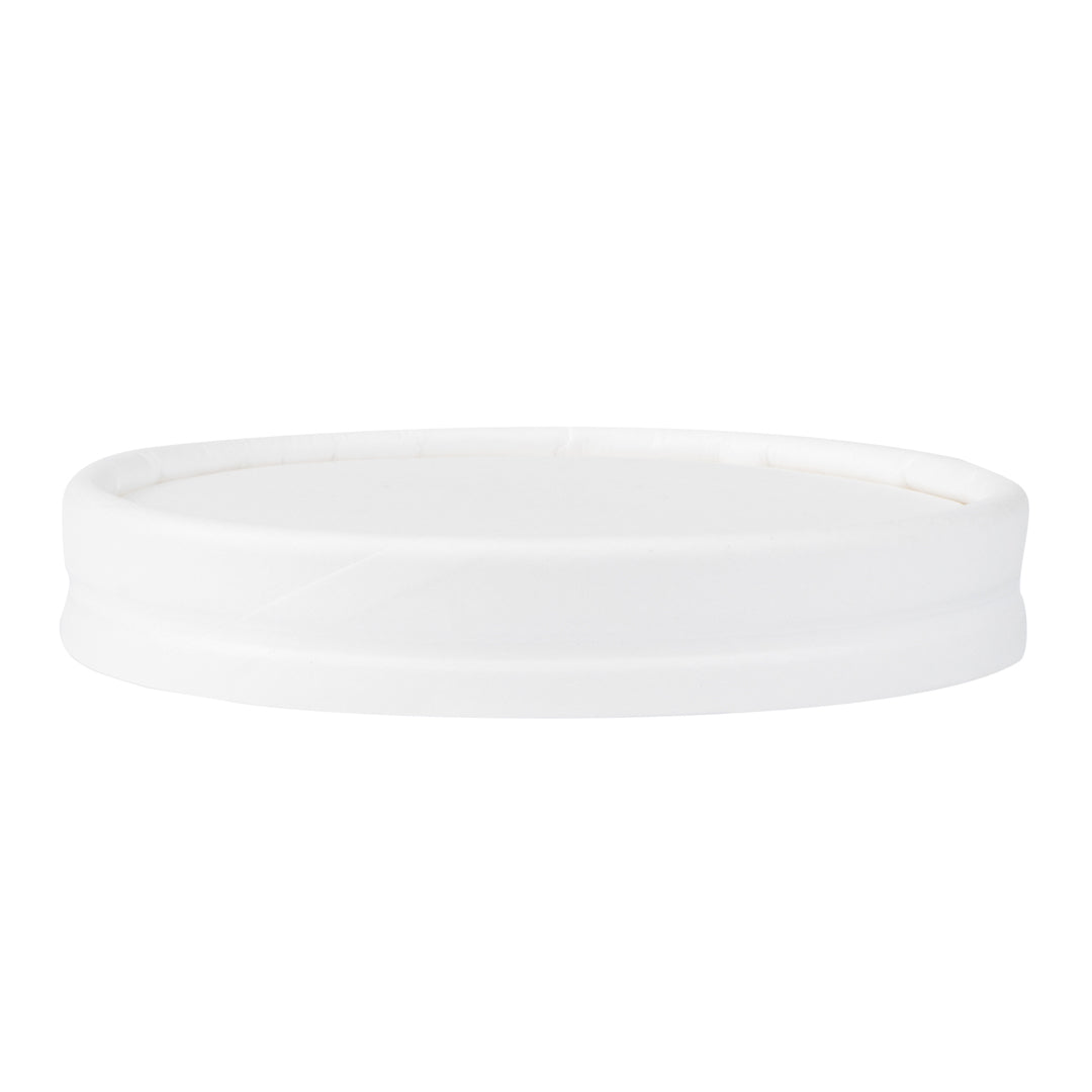 Coppetta Round White Paper To Go Cup Lid - Fits 4 oz - 50 count box