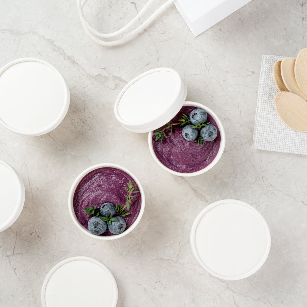 Coppetta Round White Paper To Go Cup Lid - Fits 4 oz - 50 count box
