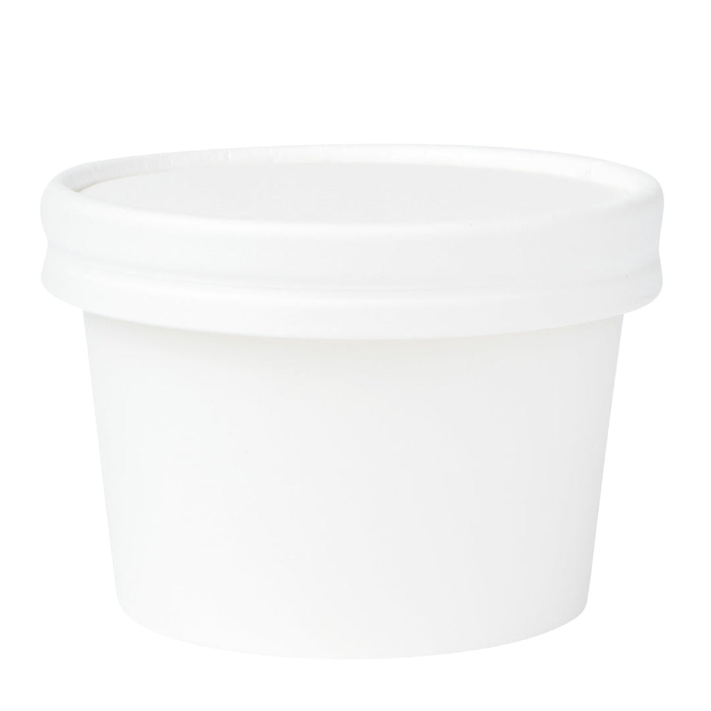 Coppetta Round White Paper To Go Cup Lid - Fits 4 oz - 200 count box