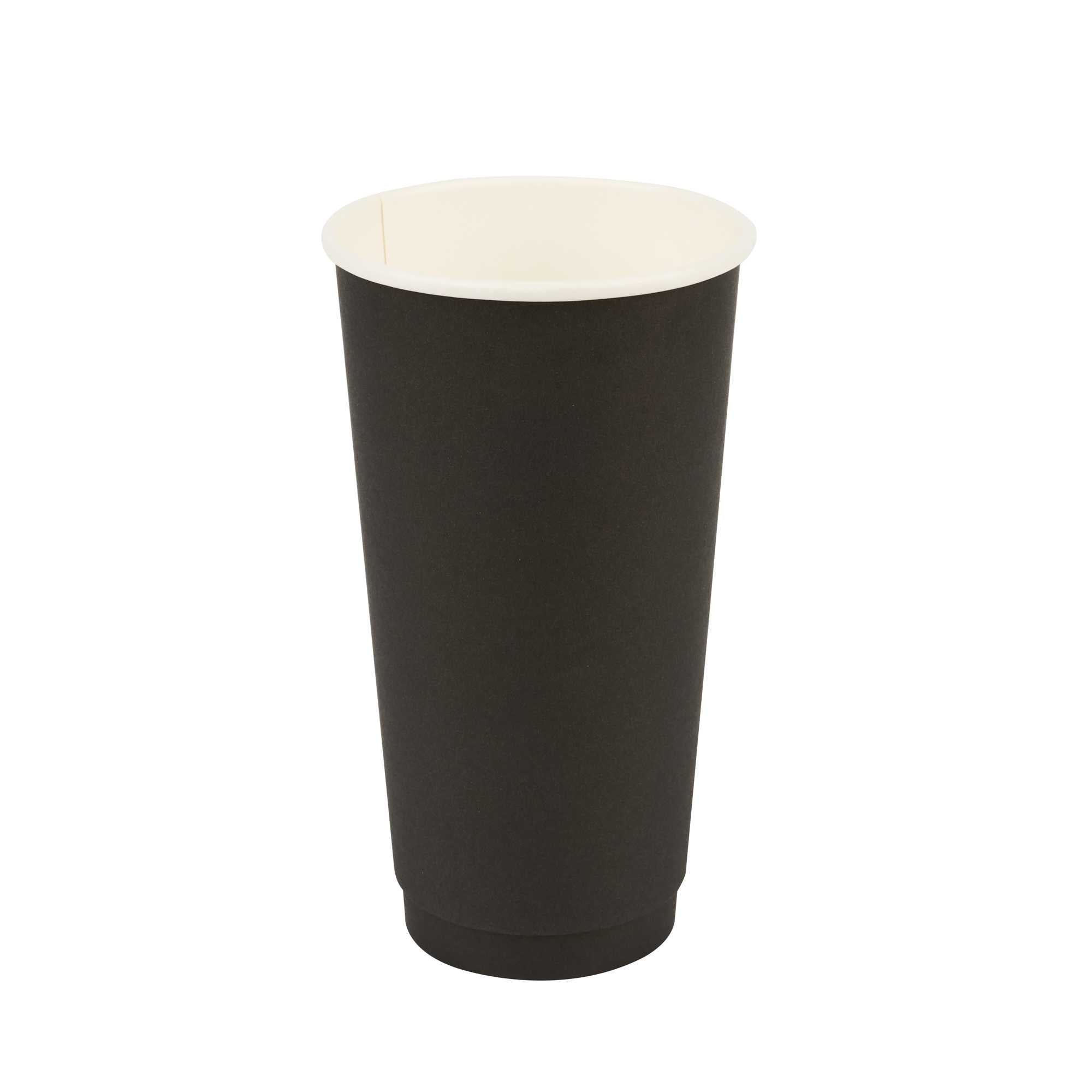 Restpresso 20 oz Black Paper Coffee Cup - Double Wall - 3 1/2" x 3 1/2" x 6 1/4" - 250 count box