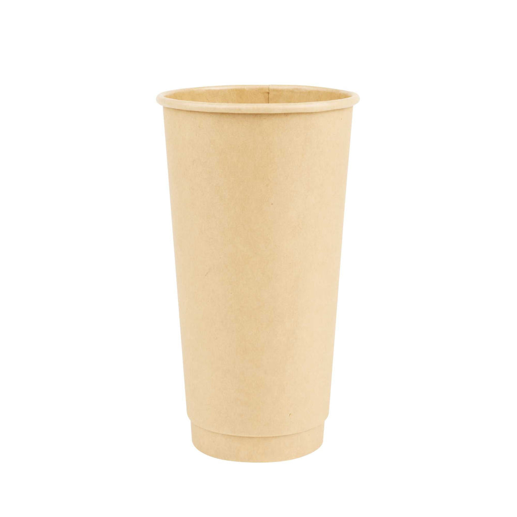 Restpresso 20 oz Kraft Paper Coffee Cup - Double Wall - 3 1/2" x 3 1/2" x 6 1/4" - 10 count box