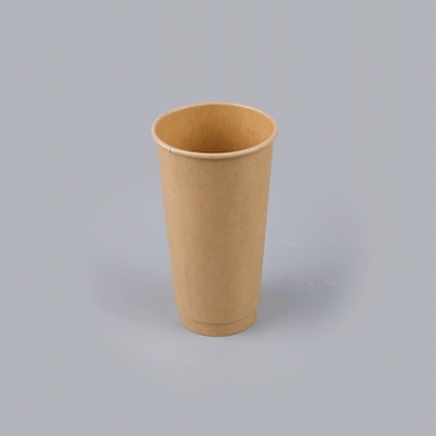 Restpresso 20 oz Kraft Paper Coffee Cup - Double Wall - 3 1/2" x 3 1/2" x 6 1/4" - 250 count box