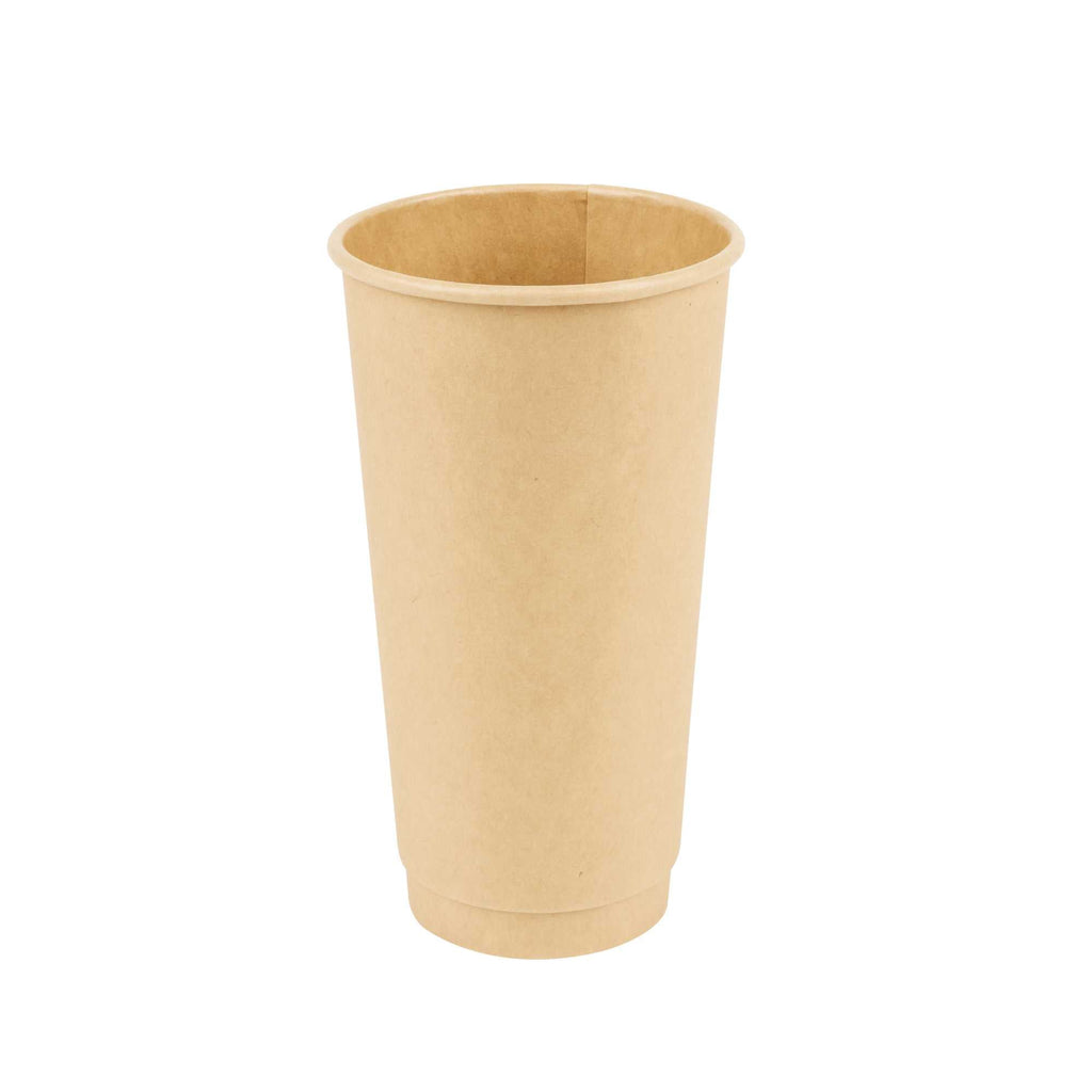 Restpresso 20 oz Kraft Paper Coffee Cup - Double Wall - 3 1/2" x 3 1/2" x 6 1/4" - 250 count box