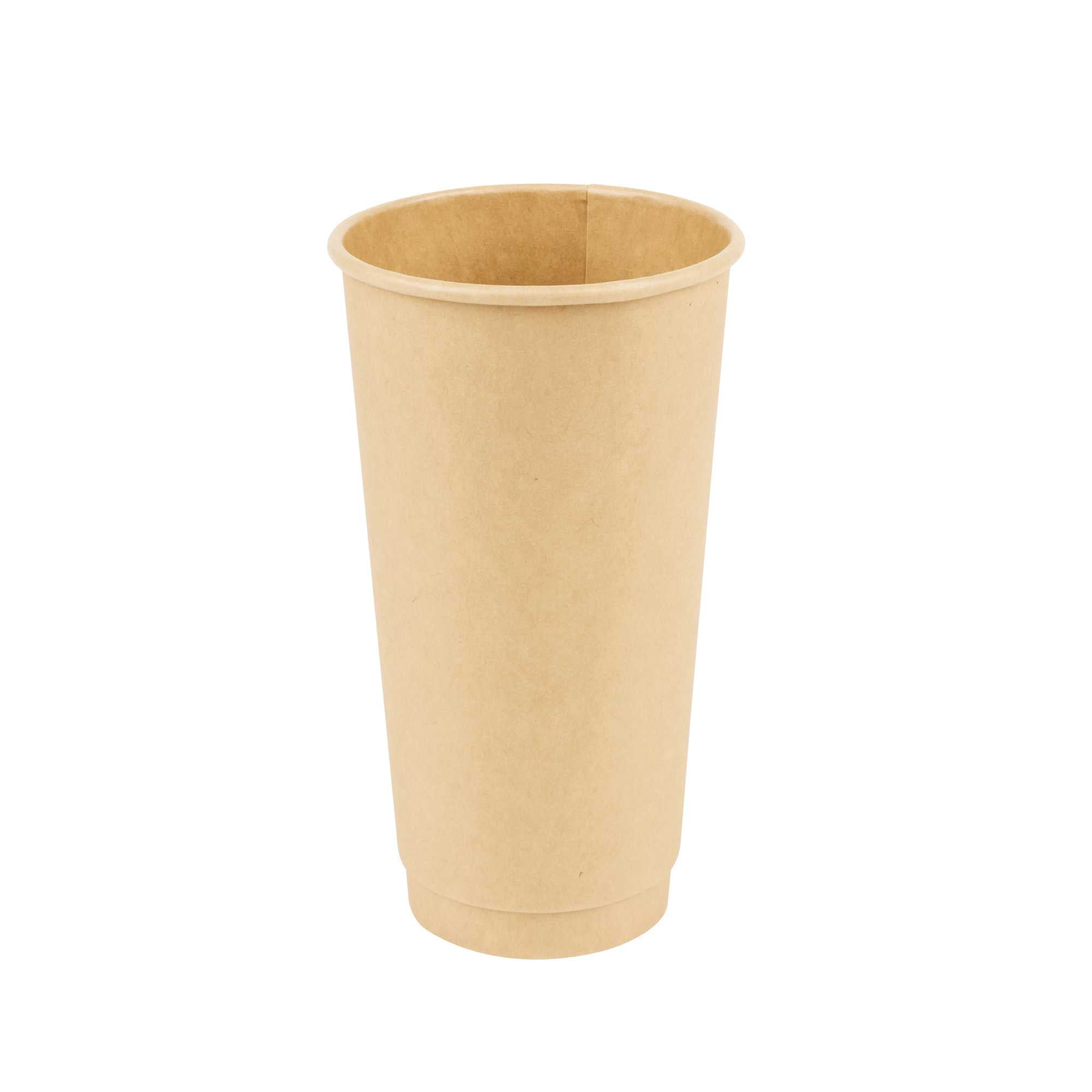Restpresso 20 oz Kraft Paper Coffee Cup - Double Wall - 3 1/2" x 3 1/2" x 6 1/4" - 250 count box