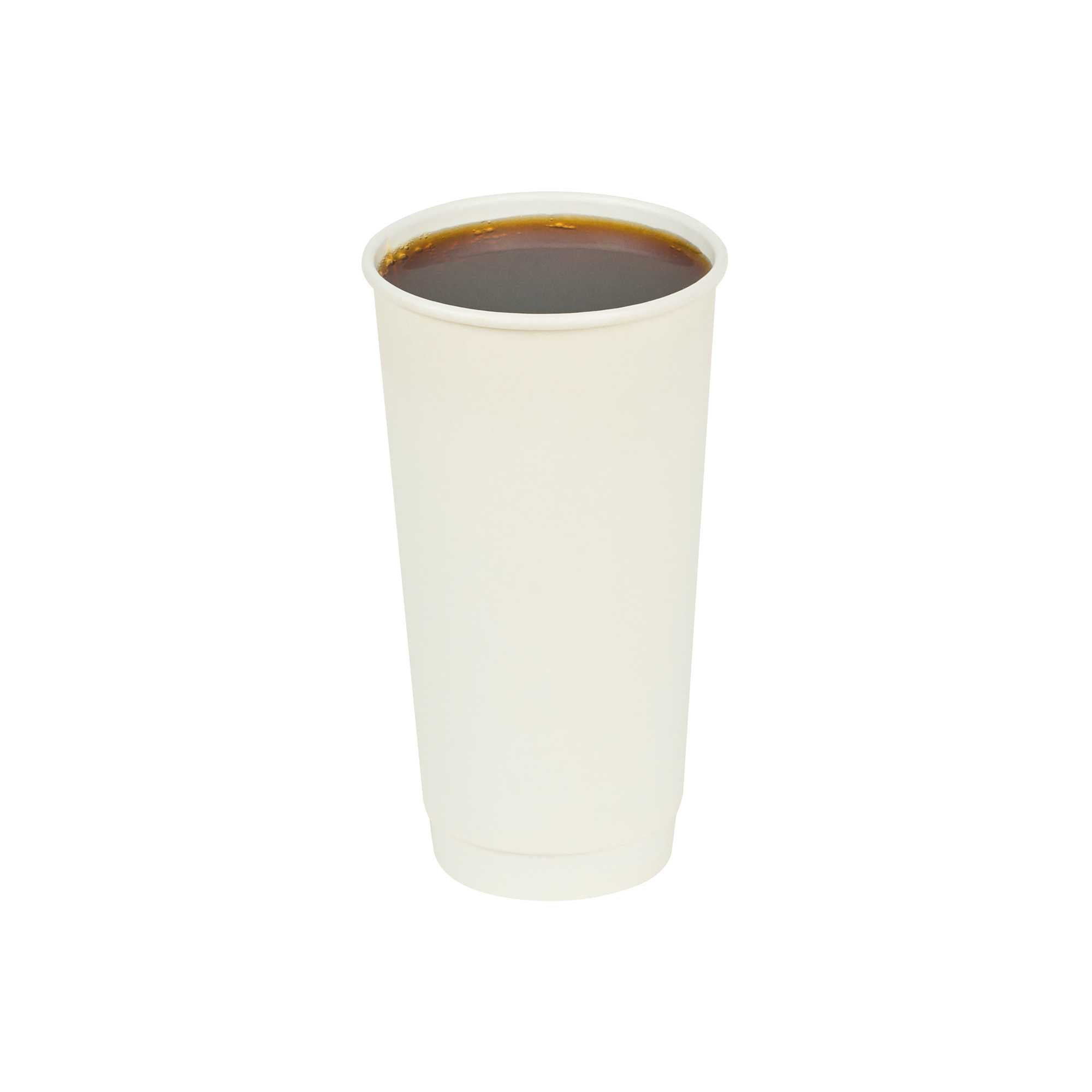 Restpresso 20 oz White Paper Coffee Cup - Double Wall - 3 1/2" x 3 1/2" x 6 1/4" - 10 count box