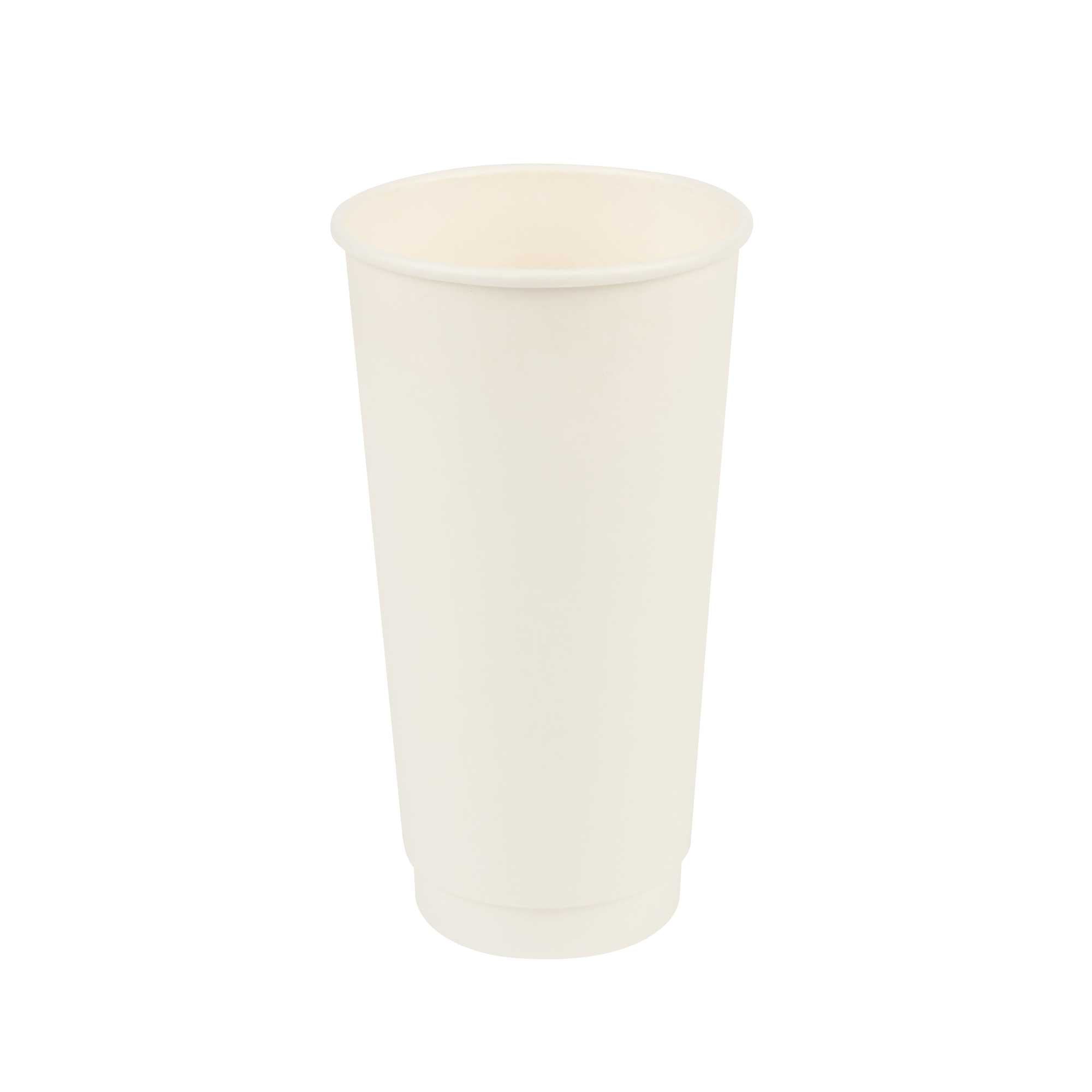 Restpresso 20 oz White Paper Coffee Cup - Double Wall - 3 1/2" x 3 1/2" x 6 1/4" - 10 count box