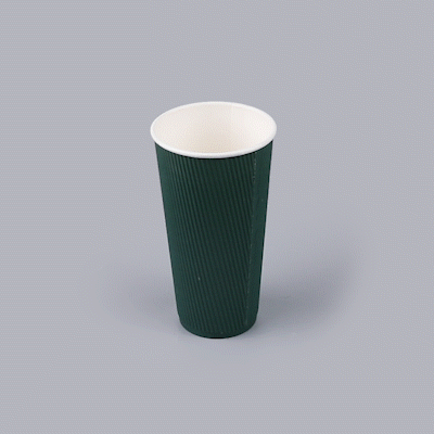 Restpresso 20 oz Forest Green Paper Coffee Cup - Ripple Wall - 3 1/2" x 3 1/2" x 6 1/4" - 250 count box