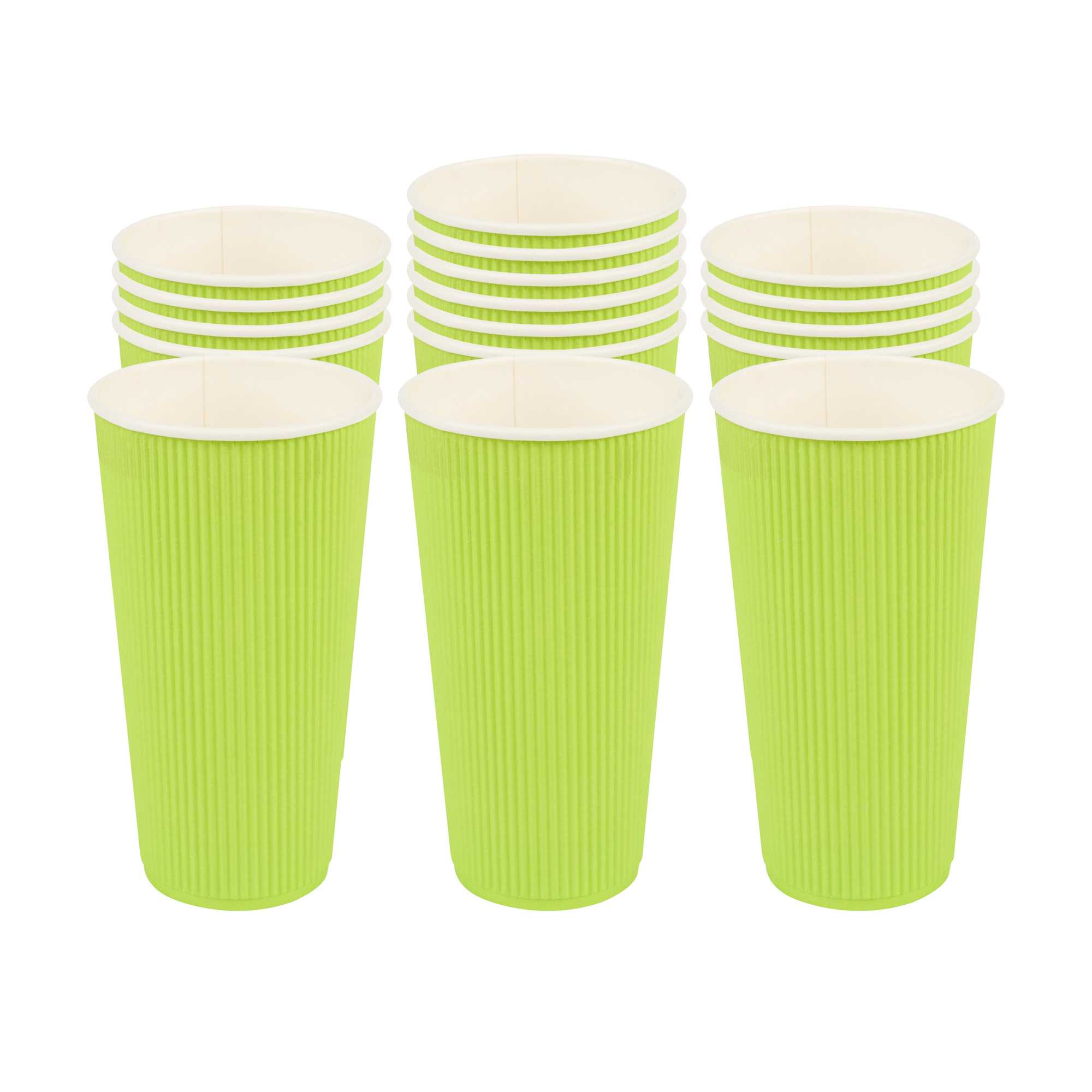 Restpresso 20 oz Eco Green Paper Coffee Cup - Ripple Wall - 3 1/2" x 3 1/2" x 6 1/4" - 250 count box