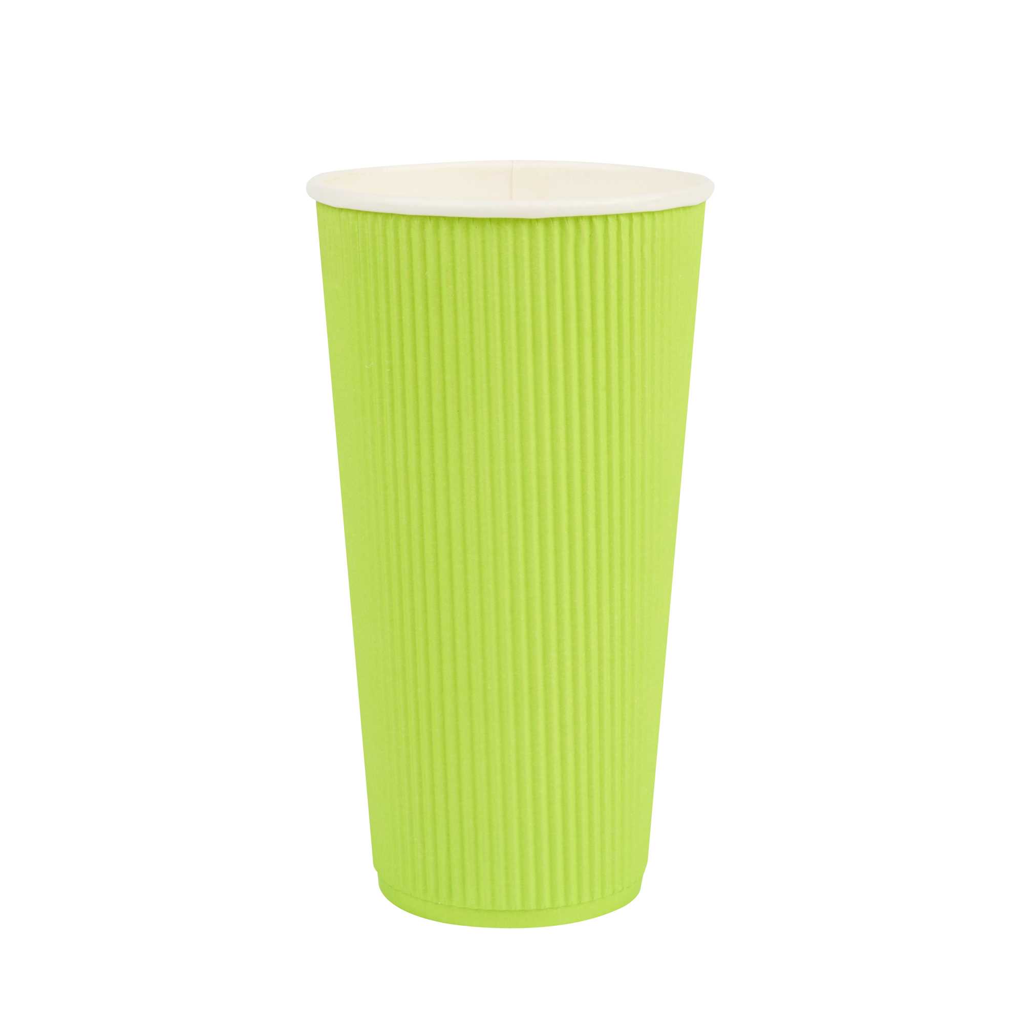 Restpresso 20 oz Eco Green Paper Coffee Cup - Ripple Wall - 3 1/2" x 3 1/2" x 6 1/4" - 250 count box