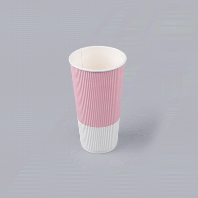 Restpresso 20 oz Light Pink Paper Coffee Cup - Ripple Wall - 3 1/2" x 3 1/2" x 6 1/4" - 250 count box