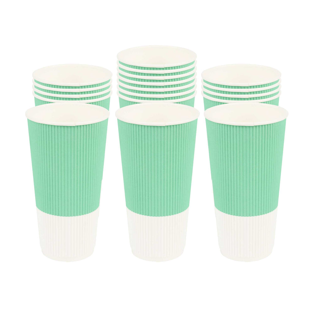 Restpresso 20 oz Light Green Paper Coffee Cup - Ripple Wall - 3 1/2" x 3 1/2" x 6 1/4" - 250 count box