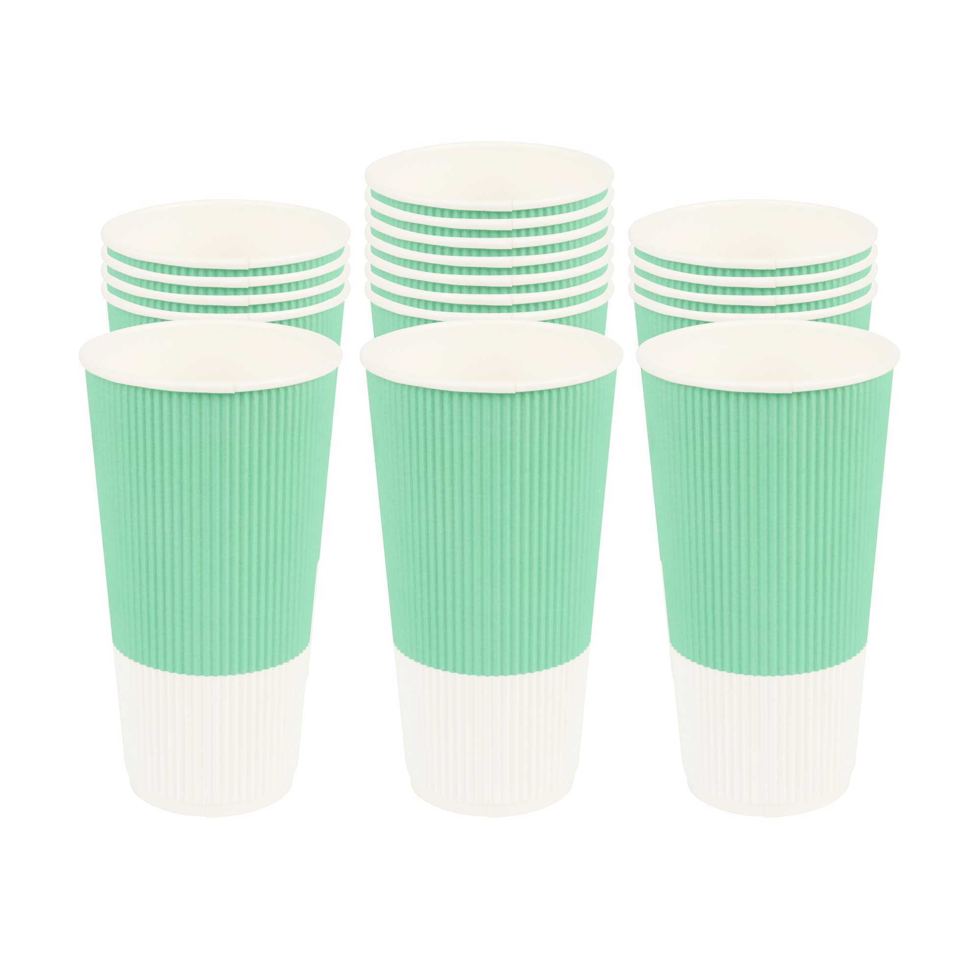 Restpresso 20 oz Light Green Paper Coffee Cup - Ripple Wall - 3 1/2" x 3 1/2" x 6 1/4" - 250 count box