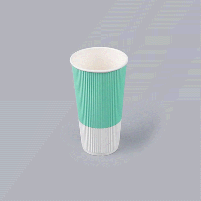 Restpresso 20 oz Light Green Paper Coffee Cup - Ripple Wall - 3 1/2" x 3 1/2" x 6 1/4" - 250 count box