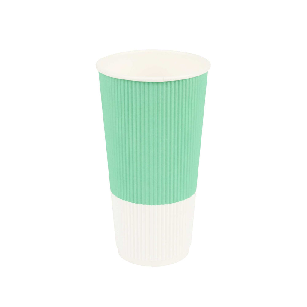 Restpresso 20 oz Light Green Paper Coffee Cup - Ripple Wall - 3 1/2" x 3 1/2" x 6 1/4" - 250 count box