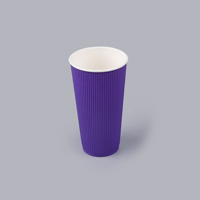 Restpresso 20 oz Royal Purple Paper Coffee Cup - Ripple Wall - 3 1/2" x 3 1/2" x 6 1/4" - 10 count box