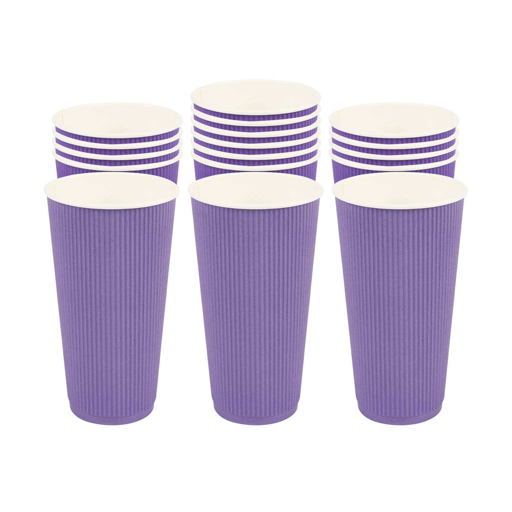 Restpresso 20 oz Royal Purple Paper Coffee Cup - Ripple Wall - 3 1/2" x 3 1/2" x 6 1/4" - 250 count box