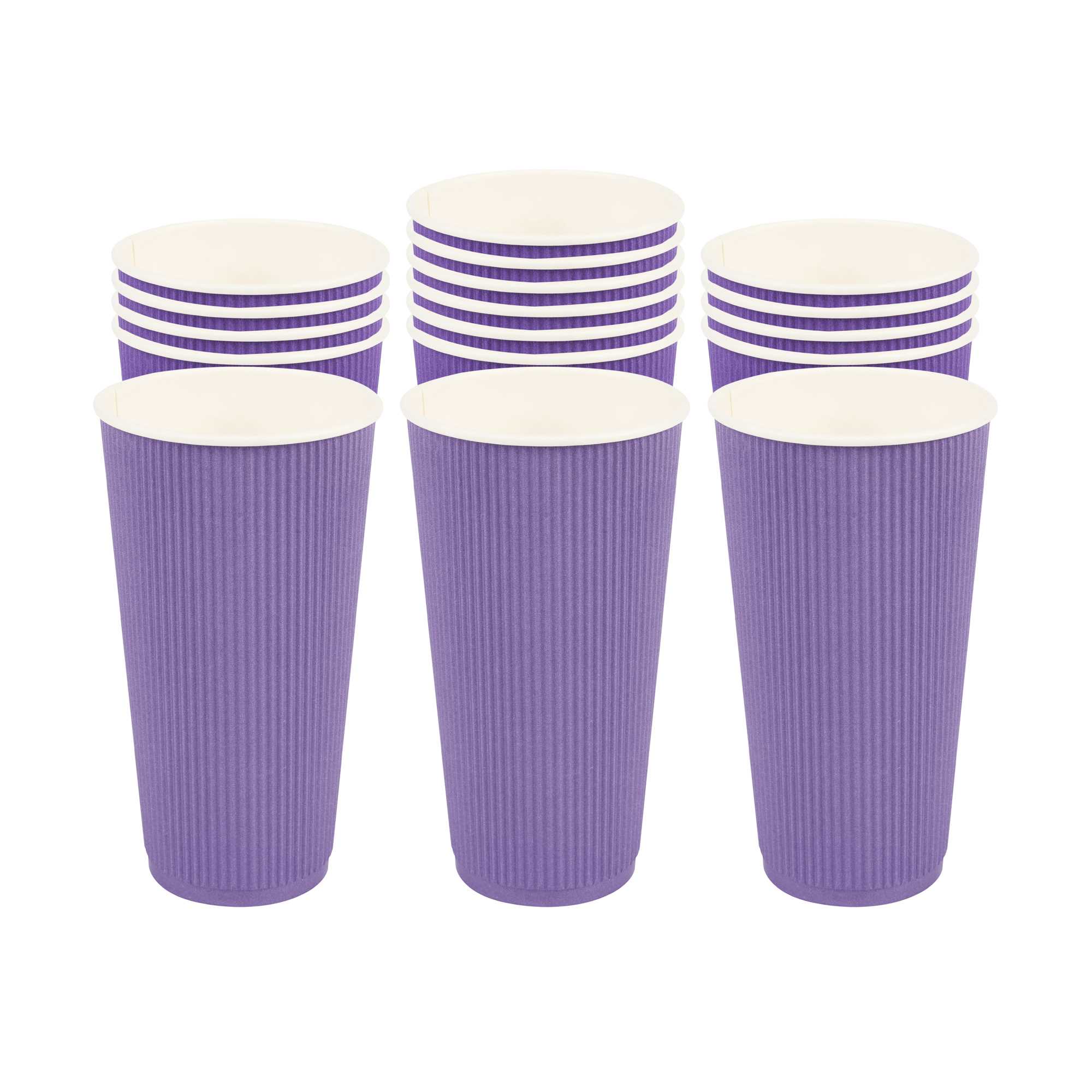 Restpresso 20 oz Royal Purple Paper Coffee Cup - Ripple Wall - 3 1/2" x 3 1/2" x 6 1/4" - 250 count box