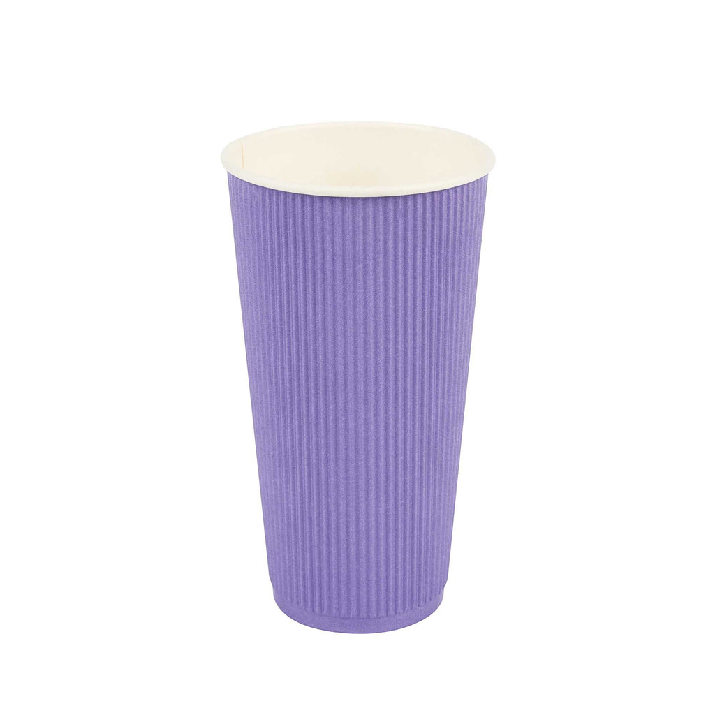 Restpresso 20 oz Royal Purple Paper Coffee Cup - Ripple Wall - 3 1/2" x 3 1/2" x 6 1/4" - 250 count box