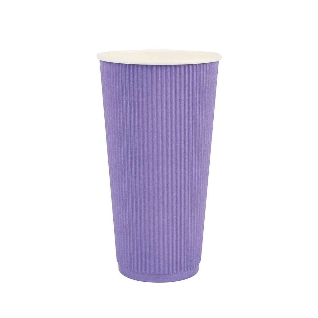 Restpresso 20 oz Royal Purple Paper Coffee Cup - Ripple Wall - 3 1/2" x 3 1/2" x 6 1/4" - 250 count box