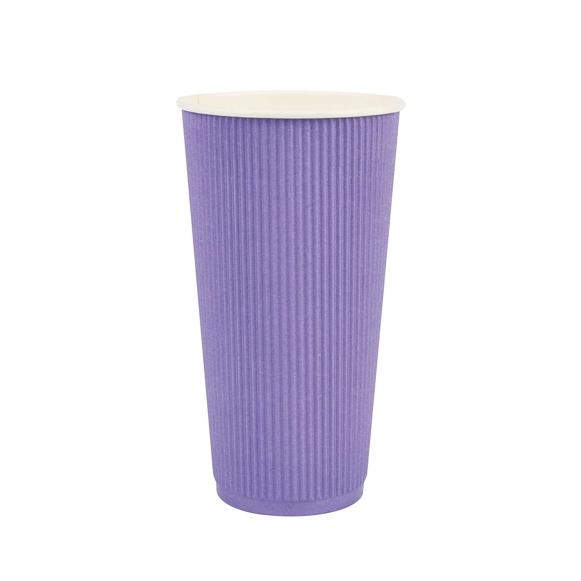 Restpresso 20 oz Royal Purple Paper Coffee Cup - Ripple Wall - 3 1/2" x 3 1/2" x 6 1/4" - 250 count box