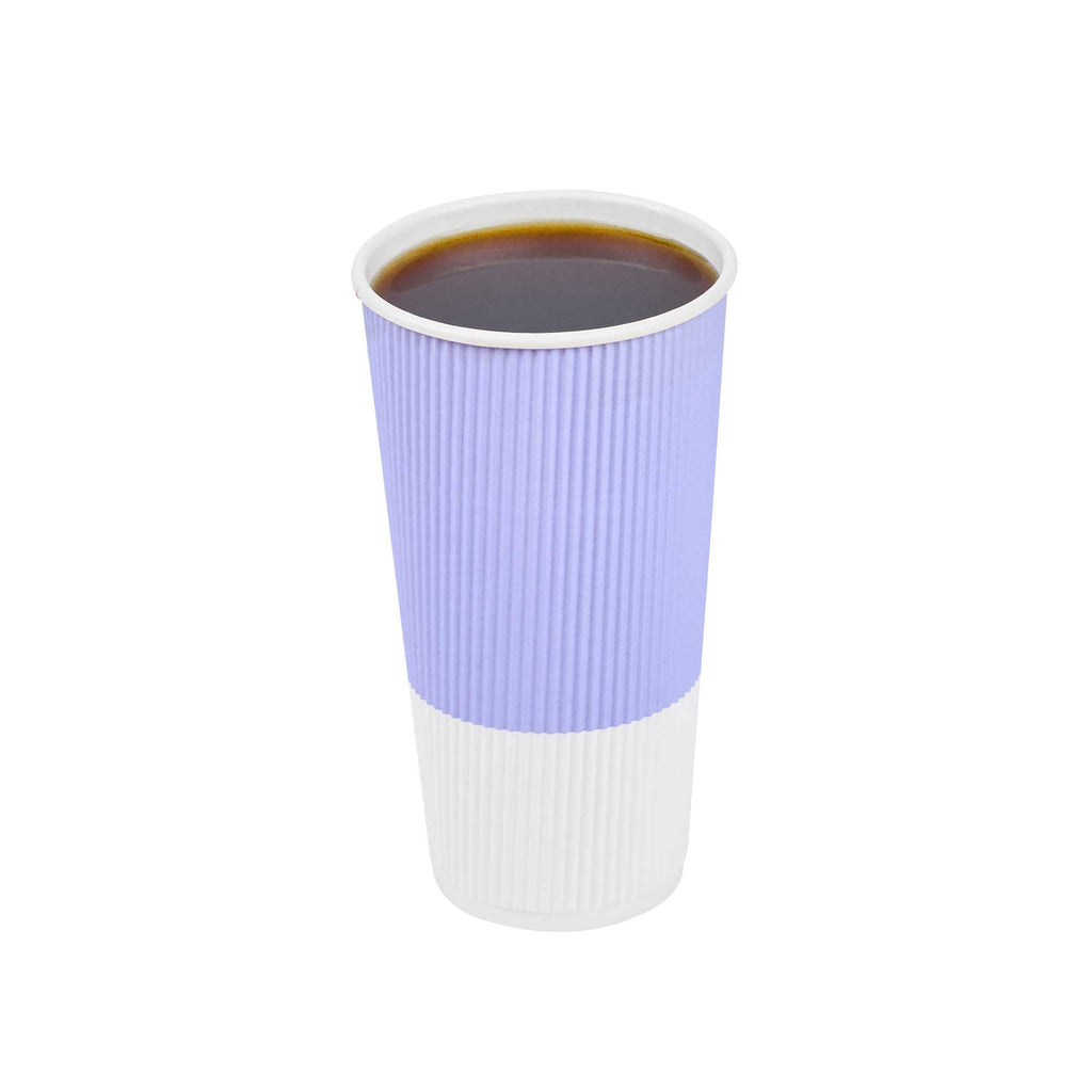 Restpresso 20 oz Light Purple Paper Coffee Cup - Ripple Wall - 3 1/2" x 3 1/2" x 6 1/4" - 250 count box