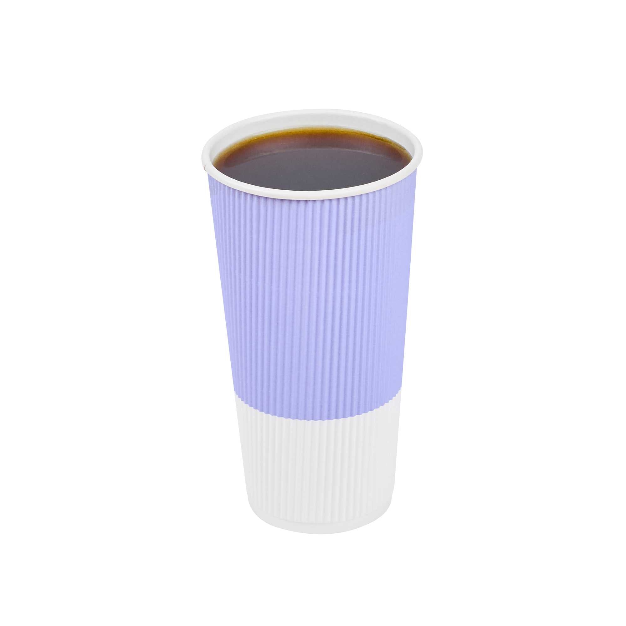 Restpresso 20 oz Light Purple Paper Coffee Cup - Ripple Wall - 3 1/2" x 3 1/2" x 6 1/4" - 250 count box