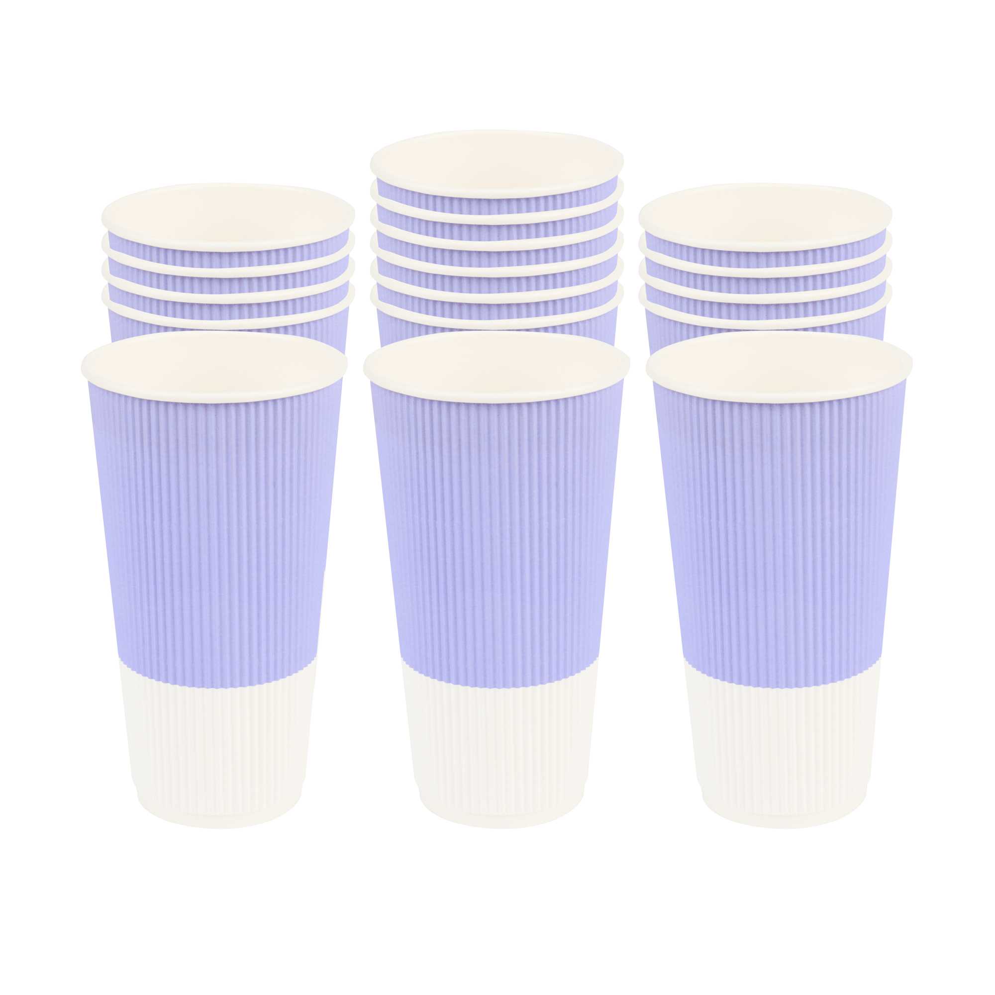 Restpresso 20 oz Light Purple Paper Coffee Cup - Ripple Wall - 3 1/2" x 3 1/2" x 6 1/4" - 10 count box
