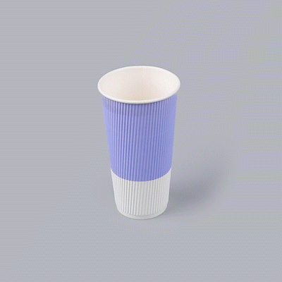 Restpresso 20 oz Light Purple Paper Coffee Cup - Ripple Wall - 3 1/2" x 3 1/2" x 6 1/4" - 10 count box
