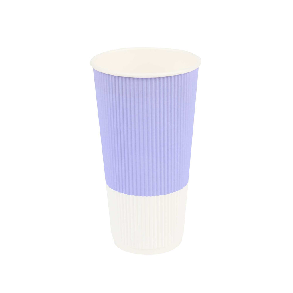 Restpresso 20 oz Light Purple Paper Coffee Cup - Ripple Wall - 3 1/2" x 3 1/2" x 6 1/4" - 10 count box
